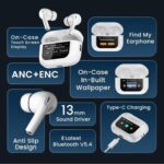 WT-2 Smart Wireless Headset with Touch Screen Display & Bluetooth Earbuds - Image 3