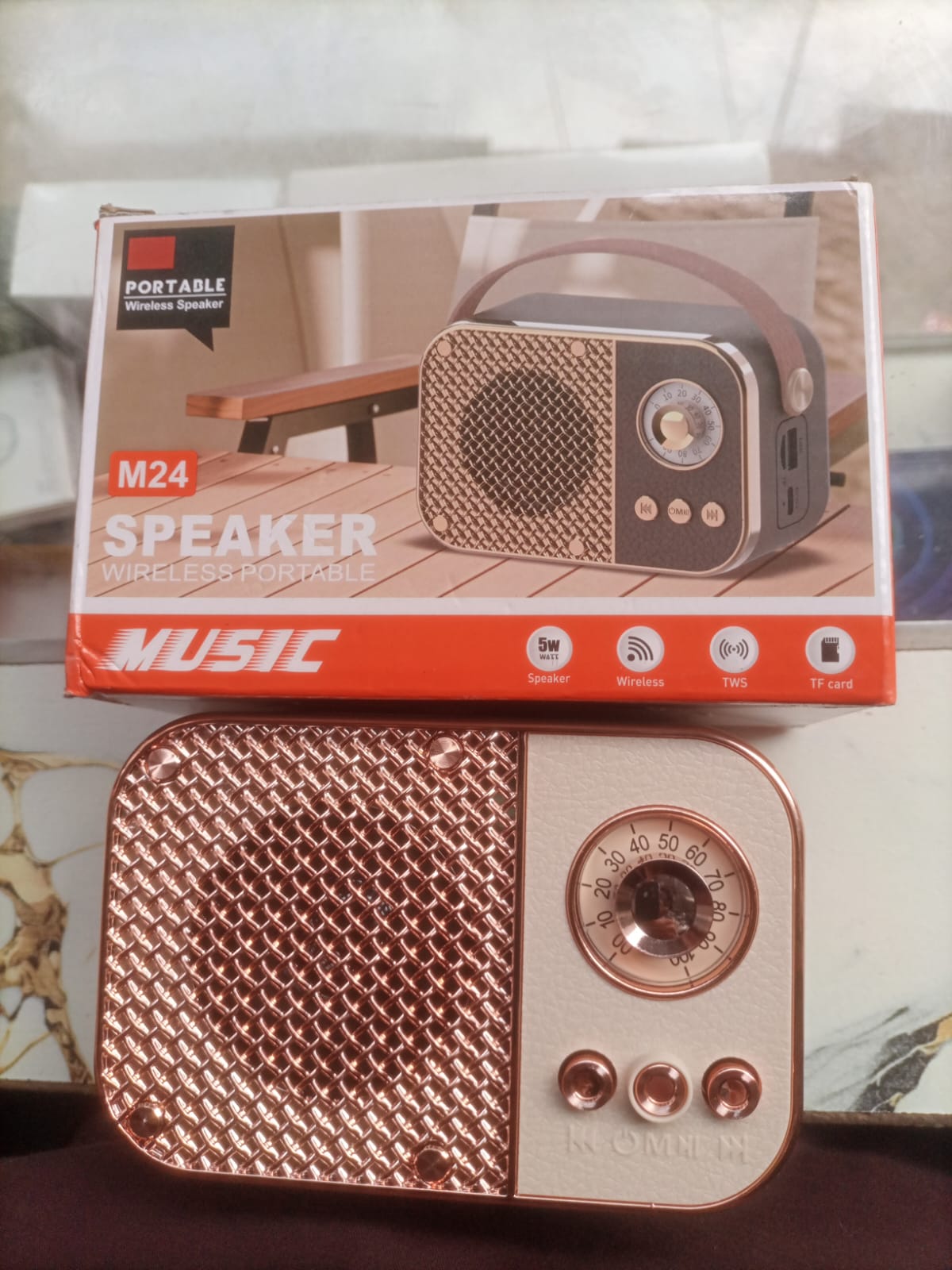 WhatsApp Image 2026-07-09 at 6.24.36 PM M24 Retro Bluetooth Wireless Speaker | 5W Portable Rechargeable Mini Speaker with TF Card, TWS & Vintage Radio Design - Image 1